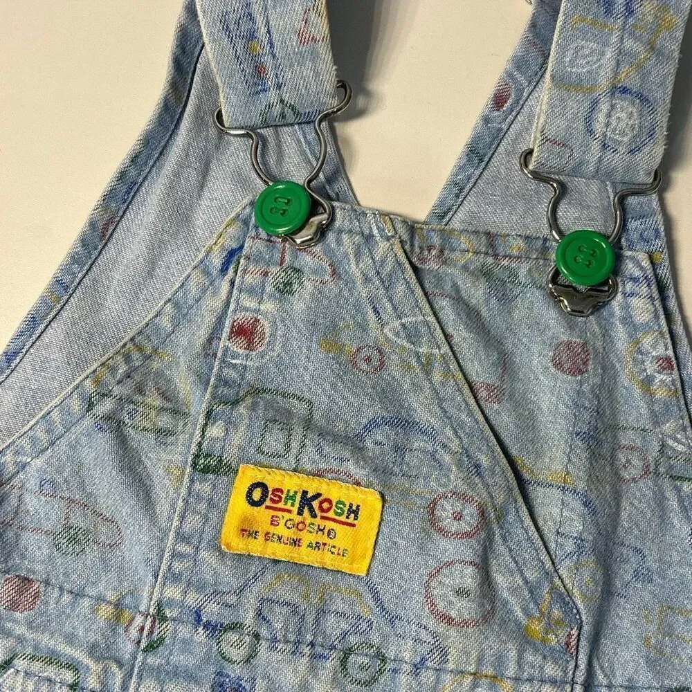 Vintage OshKosh B’Gosh Vestbak Bib Overalls 2T Vehicles